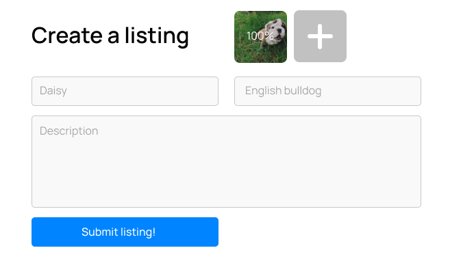 Create dog listing